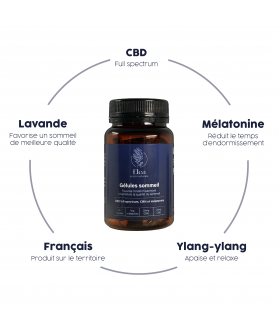 Gélules CBD, CBN & mélatonine - Sommeil - Elea